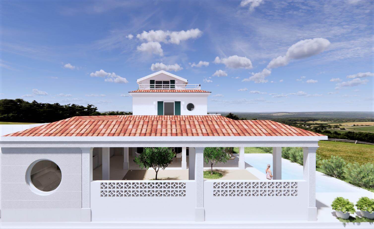 Predané: Veľký rozostavaný rodinný dom, 3NP spolu 355,13m2,pozemok 650m2,Novalja, na ostrove Pag, Chorvátsko-5